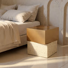 Zuo - Cinza Table d’appoint - Or/Beige-Dimensions: 18,1 po L x 18,1 po L x 20,1 po H