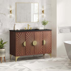 Modway - Daylight 48" Vanette de salle de bain - Noyer noir-Bassin d’évier en céramique