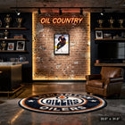 Connor McDavid Edmonton Oilers Skating with Puck sur toile - Toile encadree - 22" x 31"-Dimensions finales: 22.5x31.5