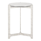 Zuo - Barmas Table d’appoint - Blanc/Argent-Marbre naturel au style luxueux et intemporel