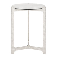 Zuo - Barmas Table d’appoint - Blanc/Argent-Marbre naturel au style luxueux et intemporel