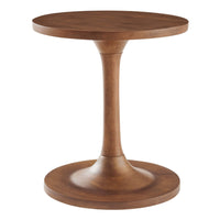 Modway - Lina Bois rond Table d’appoint - Noyer-Bois massif de manguier