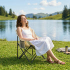 Outsunny - Chaise de camping légère pour adultes-Le cadre en acier triangulaire solide offre un soutien fiable à la chaise de camping  