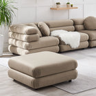 Modway - Jubilee Modulaire Performance Velvet Ottoman - Taupe-Ressorts à ressort en zigzag
