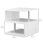 HOMCOM - Table d’appoint carrée - blanc-Couleur : Blanc 