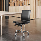Zuo - Lider Plus Armless Chaise de bureau - Noir-Supporte jusqu'à 285 lb