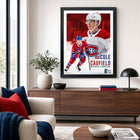 Frameworth - Cadre Cole Caufield Collage Portrait Canadiens - Impression Encadrée - 16 po L x 20 po H-Dimensions finales d'environ 16 pouces par 20 pouces. arrive prêt à accrocher avec matériel de fixation inclus