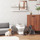 PawHut - Conteneur de Nourriture pour Chien 6-30lb avec Design Escamotable - Gris-Comprend une boîte déshumidificatrice, maintenant la sécheresse et empêchant la moisissure