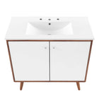 Modway - Transmit 36" Vanette de salle de bain - Blanc noyer-Assemblée requise