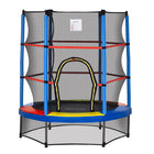 Outsunny - Trampoline pour enfants avec filet de protection - 55" de diamètre - Multicolore-Offrez à votre enfant des heures de plaisir rebondissant avec un trampoline  