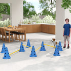 PawHut - Ensemble portable de cônes d’obstacles d’agilité pour chien, avec 8 cônes et 8 barres, sac de transport - bleu-Sac inclus pour un rangement simple 