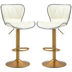 HOMCOM - Tabourets de bar pivotants à hauteur de comptoir réglable - blanc crème - paquet de 2-Livré en lot de 2, parfait pour une décoration de pièce coordonnée 
