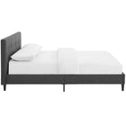 Modway - Linnea Tissu Lit Queen, Gris-Tête de lit en polyester touffé