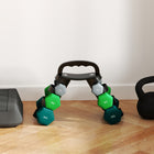 Soozier - Ensemble d’haltères hexagonaux 40 lbs avec support vertical-Le revêtement en plastique protège votre sol, tandis que le noyau en métal assure l’équilibre