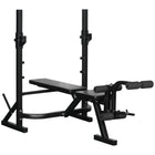 Soozier - Banc De Musculation Avec Supports À Squats - Développeur De Jambes - Support Pour Disques De Poids-Support de barre réglable avec 3 niveaux de hauteur : 43,3 po, 45,3 po, 47,2 po (110 cm, 115 cm, 120 cm)  