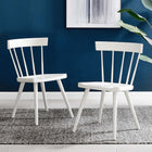 Modway - Sutter Fauteuil d’appoint de salle à manger Ensemble de 2 - Blanc-Pattes en bois écartées