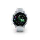 Garmin - Forerunner 570 - 42 mm, aluminium bleu nuage avec bracelet translucide Whitestone/bleu nuage-RAPPORT DU MATIN ET DU SOIR - Réveillez-vous avec votre rapport du matin comprenant un aperçu de votre sommeil, de votre récupération et de vos perspectives d'entraînement, ainsi que votre VFC, votre préparation à l'entraînement et la météo. Avant de vous coucher, recevez un rapport du soir pour mieux préparer le lendemain : rappel de vos besoins en sommeil, de votre entraînement du lendemain, de la météo e