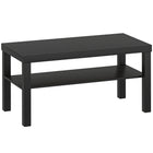 HOMCOM - Table basse à 2 niveaux avec étagère de rangement pour salon - noir-Fabriqué en MDF massif avec une finition plaquée résistante à l'usure et aux taches