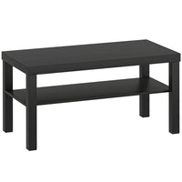 HOMCOM - Table basse à 2 niveaux avec étagère de rangement pour salon - noir-Fabriqué en MDF massif avec une finition plaquée résistante à l'usure et aux taches