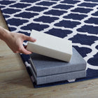 Modway - Lida Treillis marocain Tapis de comédie 8 pi l x 10 pi L - Marine et Ivoire-Dessous du tissu de jute adhéré