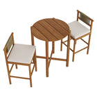Modway - Eleni 3 pièces Terrasse extérieure Bois de teck Bar Set - Voile naturel-Capsules de pied non marquées