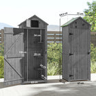 Outsunny - Abri de jardin - 76 cm x 53 cm x 180 cm - Gris-3 étagères amovibles pour ranger les petits objets et un espace plus grand pour les outils plus volumineux  
