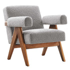 Modway - Lyra Tissu Boucle Fauteuil - Gris clair-Conception ergonomique pour le confort