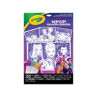 Crayola - Grandes pages à Colourier duveteuses K-Pop Demon Hunters (Les guerrières de la K-pop) Crayola-Comprend 4 pages à Colourier violettes duveteuses Les guerrières de la K-pop (27 x 40 cm), parfaites pour Colourier avec des couleurs vives et afficher comme décoration dans une chambre