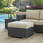 Modway - Sojourn Terrasse extérieure Ottoman Sunbrella in Toile Beige Ancienne-Tissage en rotin synthétique