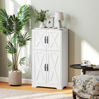 HOMCOM - Armoire de garde-manger style ferme 23,6 po L - grain de bois blanc-Le kit anti-basculement améliore la stabilité et la sécurité 