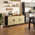 HOMCOM - Buffet boho 53,5 po L - noir-Convient pour la cuisine, le salon ou l'entrée 