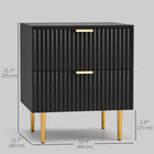 HOMCOM - Table de chevet, style moderne avec tiroir et étagère - noir-Le design polyvalent fonctionne à la fois comme table de nuit et table d’appoint 