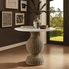 Modway - Zale 36 po Marbre et herbiers marins Table à manger, Blanc Naturel-Accueil confortable de 2 à 4 personnes