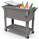 Permasteel - Glacière de patio style mobilier 80 pintes avec séparateur - gris foncé-Fonctions supplémentaires : ouvre-bouteilles et récupérateur de capsules