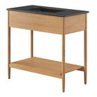Modway - Zaire 36" Vanette de salle de bain - Noir naturel-Placage de grains de bois
