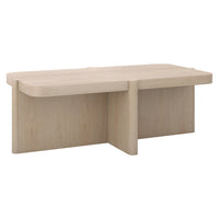 Hudson&Canal - Table basse rectangulaire Laguna de 114 cm de large, blanc aulne-Une version moderne d'un look rétro pour votre salon, votre bureau et plus encore