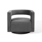 Modway - Spin Coupe Performance Velvet Fauteuil pivotant - Gris-Capacité du poids de la chaise : 300 lb