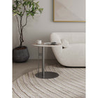 Manhattan Comfort - Table d’appoint moderne glamour Alondra 19,68 po - Noir-Magnifique plateau de table en pierre frittée