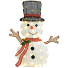 Outsunny - Décoration de Noël bonhomme de neige lumineux avec 56 lumières LED - Blanc-Un joli bonhomme de neige avec un sourire éclatant et les bras ouverts accueille Noël  
