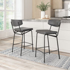 Zuo - Charon Tabouret de comptoir - Noir vintage - Ensemble de 2-Assemblage requis