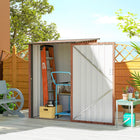 Outsunny - Abri de jardin adossé 3 pi x 3 pi - teck-Toit incliné pour éviter l’accumulation d’eau  
