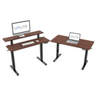 Uplite - Bureau debout à hauteur réglable électrique à moteur unique avec étagère - Brun-Une construction entièrement en acier et un système de support de jambe épais supportent des poids jusqu'à 110 lb / 50 kg