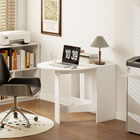 HOMCOM - Table à manger ovale pliante gain de place à abattant pour 4 à 6 personnes - blanc vieilli-Les charnières en acier allié de qualité et les broches de contrôle sous le plateau offrent un soutien solide 