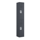 Ceha - Série RH, batterie simple, casier 2 niveaux avec aérations à persiennes - poignée encastrée, gris graphite-Construction en acier de qualité commerciale avec revêtement poudre