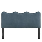 Modway - Athena Velours de performance résistant aux taches Tête de lit King Size, Bleu Cadet-Assemblée requise