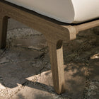 Modway - Saratoga Terrasse extérieure Teck Ottoman in Gris vieilli-Coussin résistant aux intempéries