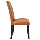 Modway - Parcel Restauration Imitation cuir Fauteuil d’appoint - Tan-Pieds en bois effilé teint noir