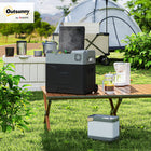 Outsunny - Réfrigérateur de voiture 50 litres pour camping, voyage, pique-nique, jusqu’à -20℃, gris-Équipé d'un panneau de commande tactile et d'un affichage numérique facile à lire pour vous aider à trouver la température appropriée  