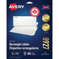 Avery - Étiquettes d'adresse de retour Pelage facile (08927), 1 3/4 po x 1/2 po, blanc, paquet de 800-Créez des étiquettes d'allure professionnelle