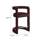Modway - Winslow Performance Velvet Tabouret de comptoir - Mûrier-Tissu de velours Performance